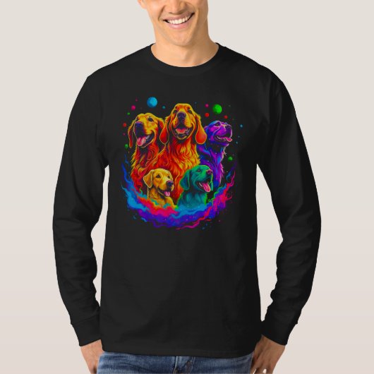 Art Golden Retriever Dog Best Friends Tシャツ (正面)