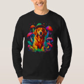 Art Golden Retriever Dog Mushroom Psychedelic Tシャツ (正面)