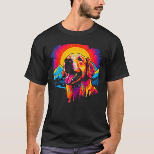 Art Golden Retriever Dog Nature Tシャツ (正面)