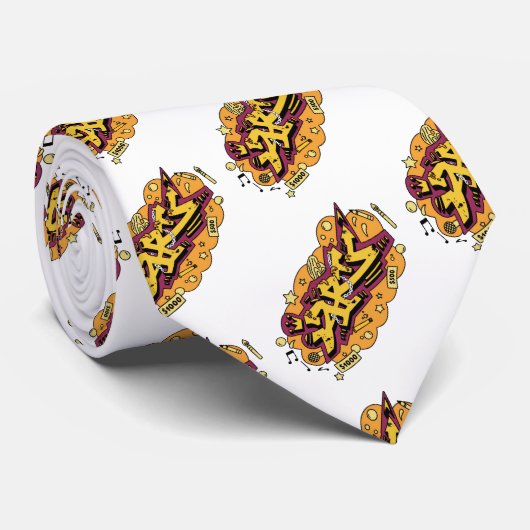 Art graffiti hand drawing ネクタイ (ロール)