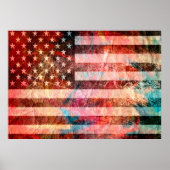 Art Grunge American Flag #6 ポスター (正面)