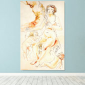 ART - HARRIET DAVIDSOHN -勉強:母の子供 キャンバスプリント (インサイチュ (ウッドフロア))