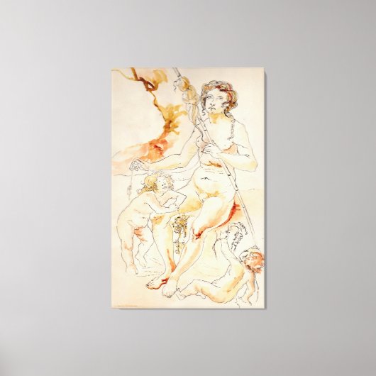 ART - HARRIET DAVIDSOHN -勉強:母の子供 キャンバスプリント (正面)