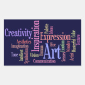 Art Inspiration – アーティスト、クリエイティブ 長方形シール (正面)