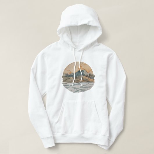Art-Inspired Hoodie Reflecting Nature’s Calm パーカ (デザイン正面)
