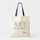 Art is Awesome Personalized  トートバッグ (正面)
