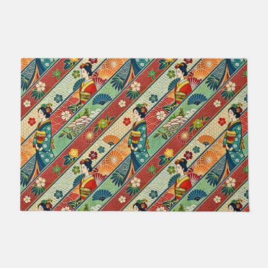 Art japonais kimono ドアマット (正面)