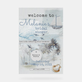 Art Journal Coastal Collage Bridal Shower アクリルサイン