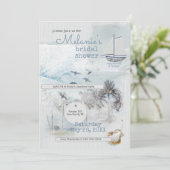 Art Journal Coastal Collage Bridal Shower 招待状 (スタンド正面)