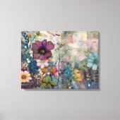 Art Journal Pages：色あせた紙と野生の花 キャンバスプリント (正面)