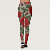 ART Legging Rosas Vermelhas sobre Renda Branca レギンス (裏面)