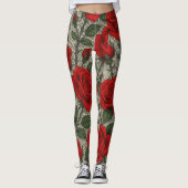 ART Legging Rosas Vermelhas sobre Renda Branca レギンス (正面)