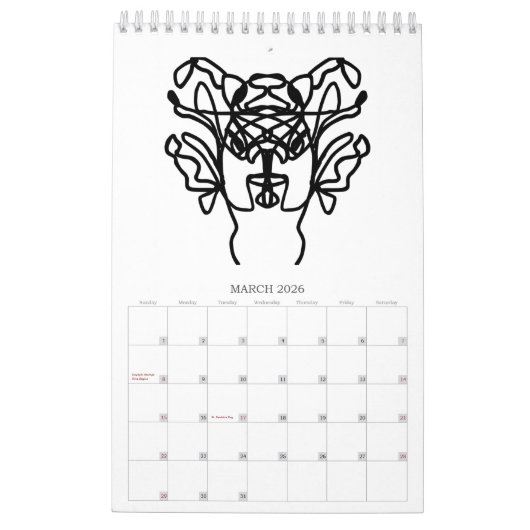 art line calendar カレンダー (3月 2026)