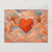 Art Lover Expressionist Cherubs Valentine Postcard シーズンポストカード (正面)