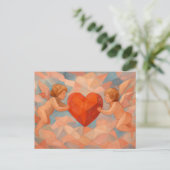 Art Lover Expressionist Cherubs Valentine Postcard シーズンポストカード (スタンド正面)