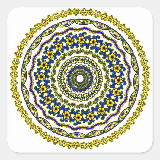 art meditation mandala zen スクエアシール (正面)