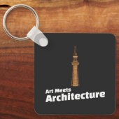 Art Meets Architecture Architect Art Illustration キーホルダー (正面)