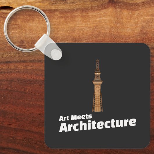 Art Meets Architecture  Architect Art Illustration キーホルダー (正面)