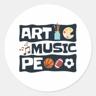 Art Music PEおもしろい新学期 ラウンドシール