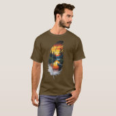 Art Nature Paysage Coucher de Soleil dans une Plum Tシャツ (正面フル)