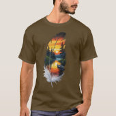 Art Nature Paysage Coucher de Soleil dans une Plum Tシャツ (正面)