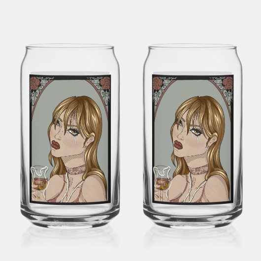 Art nouveau ガラス缶 (正面)