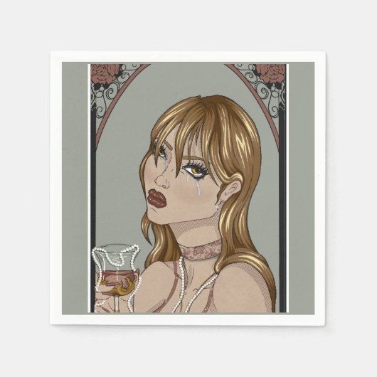 Art nouveau スタンダードカクテルナプキン (正面)