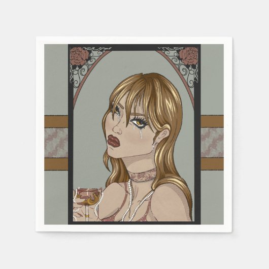 Art nouveau スタンダードカクテルナプキン (正面)