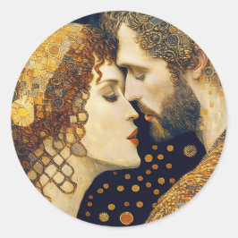 Art Nouveau A Couple In Love  ラウンドシール
