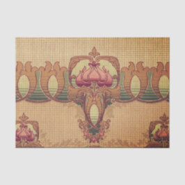 Art nouveau abstract flower burgundy red green 薄葉紙