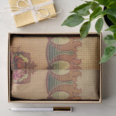 Art nouveau abstract flower burgundy red green 薄葉紙 (ギフト)