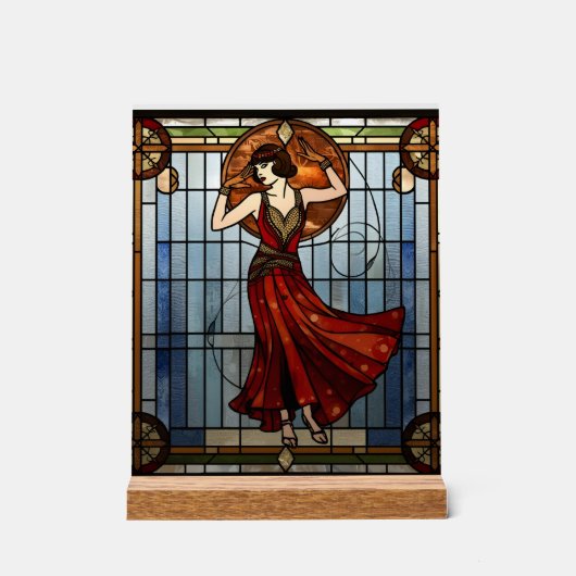 Art Nouveau Acrylic Stained Glass Wall Art  アクリルサイン (正面)