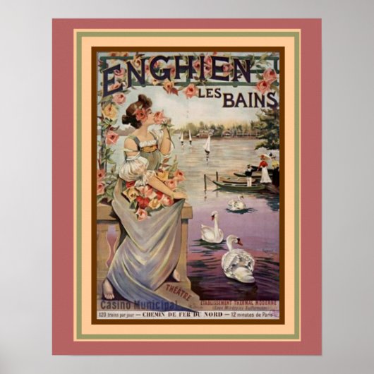Art Nouveau Ad "Enghien Les Bains" 16 x 20 Poster ポスター (正面)