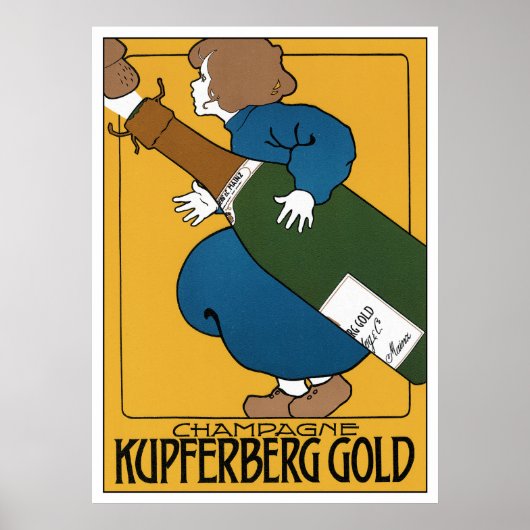 Art Nouveau Advertising Poster Print: Champagne ポスター (正面)
