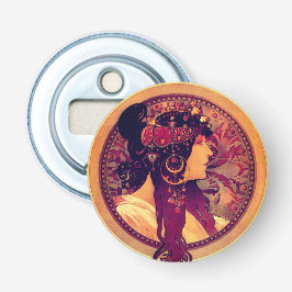 Art nouveau Alphonse Mucha Donna elegant woman 栓抜き