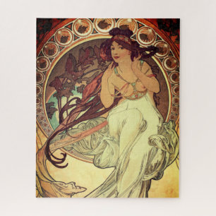 Art nouveau Alphonse Mucha elegant vintage woman ジグソーパズル
