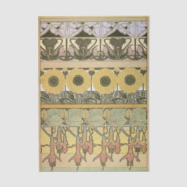 Art nouveau alphonse mucha fuschia sunflower flora 薄葉紙