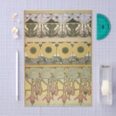 Art nouveau alphonse mucha fuschia sunflower flora 薄葉紙 (クラフト)