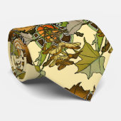 Art Nouveau Alphonse Mucha Maple Leaves Pattern ネクタイ (ロール)