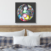 Art Nouveau Angel On Stained Glass キャンバスプリント (インサイチュ (寝室))