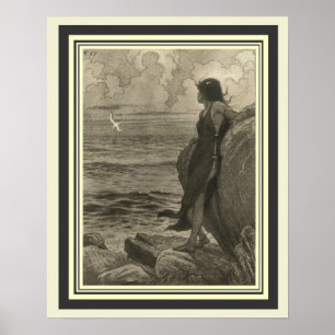 Art Nouveau "Beyond the Horizon" by Fidus 16 x 20 ポスター