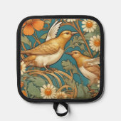 Art Nouveau Birds and Flowers Pot Holder 鍋敷き (正面)