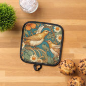 Art Nouveau Birds and Flowers Pot Holder 鍋敷き (トップダウン)