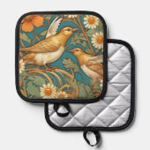 Art Nouveau Birds and Flowers Pot Holder 鍋敷き (正面/裏面)