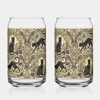 Art Nouveau Black Cats ガラス缶