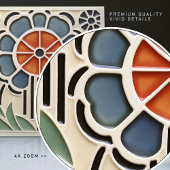 Art Nouveau Bloom Floral Ceramic Tile タイル