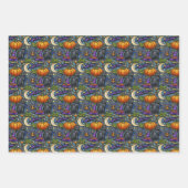 Art Nouveau Blue Halloween ラッピングペーパーシート (正面2)