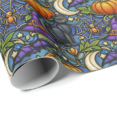 Art Nouveau Blue Halloween ラッピングペーパー (ロールコーナー)