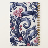 Art Nouveau Blue Pink Bullet Journal ノートブック (裏面)