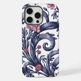 Art Nouveau Blue Pink iPhone 15 Pro Max Case Maxケース